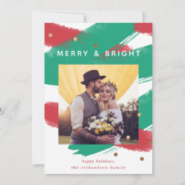 Tarjeta Festiva Pinceles modernos y oro | Foto de navidades