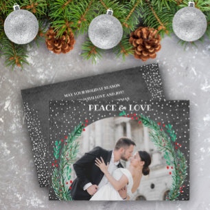 Tarjeta Festiva Pine en la foto de los Navidades negros