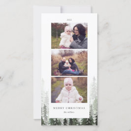 Tarjeta Festiva Pine Forest Holiday Photo Card