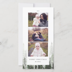 Tarjeta Festiva Pine Forest Holiday Photo Card