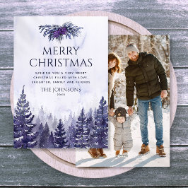 Tarjeta Festiva Pine Tree Forest Photo Christmas