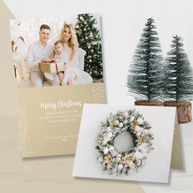 Tarjeta Festiva Pine Wreath Fotografía doblada Navidades pequeños (Subido por el creador)