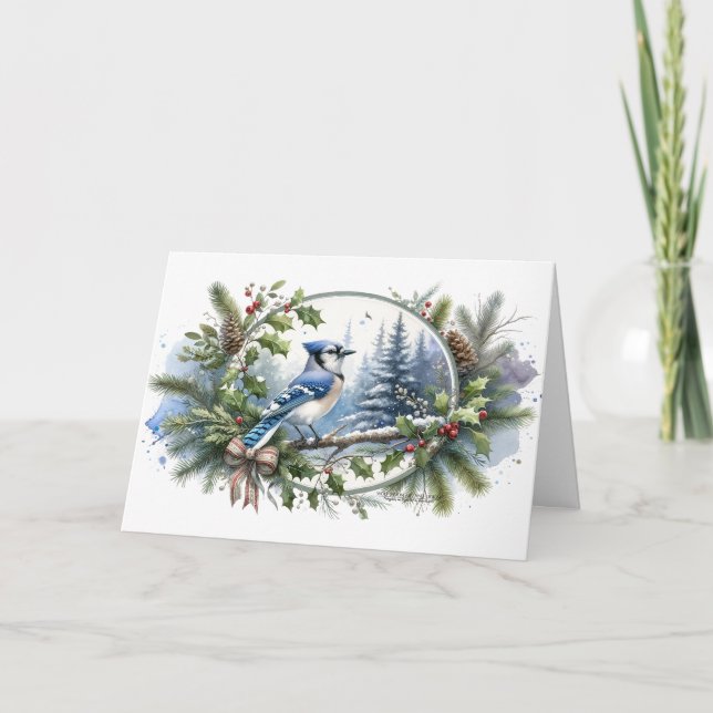 Tarjeta Festiva Pinecones de Evergreens (Anverso)