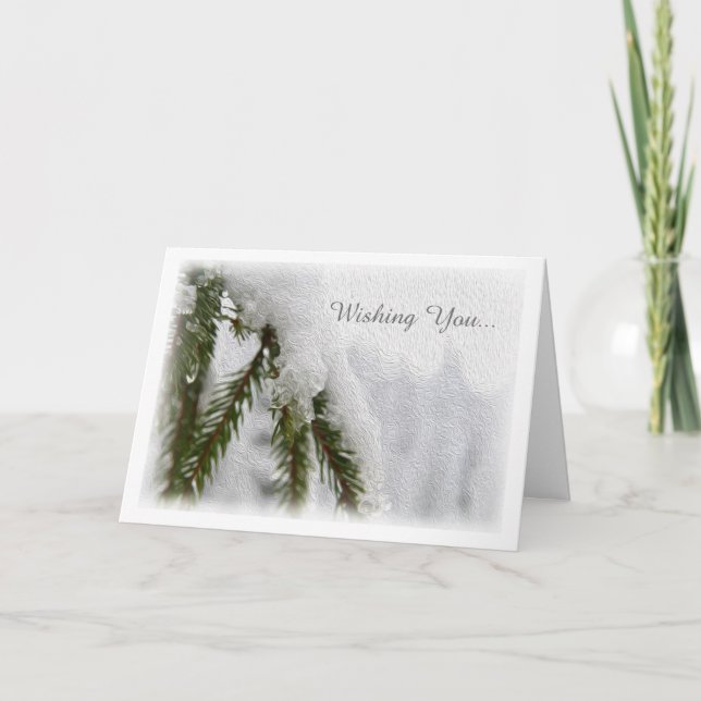 Tarjeta Festiva Pines de nieve (Anverso)