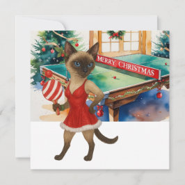 Tarjeta Festiva Ping Pong Christmas Themed for Siamese Cat lovers