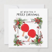 Ping Pong Paddle y ball con Navidades Frame