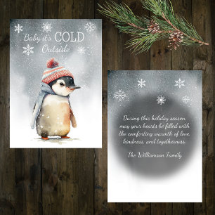 Tarjeta Festiva Pingüino de Baby It's Cold Outside 