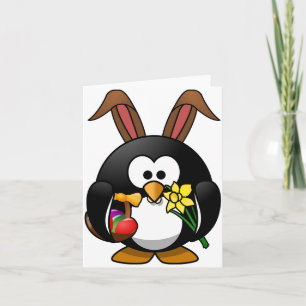 Tarjeta Festiva Pingüino de Pascua