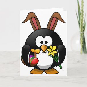 Tarjeta Festiva Pingüino de Pascua