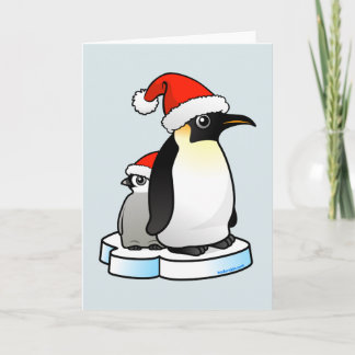 Tarjeta Festiva Pingüino de Santa Emperador