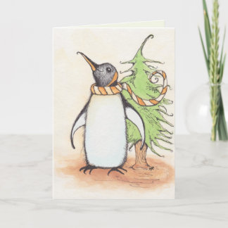 Tarjeta Festiva Pingüino de vacaciones