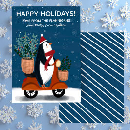 Tarjeta Festiva Pingüino en Personalizado de Navidades Scooter Cut