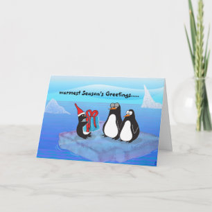 Tarjeta Festiva Pingüino, los saludos más cálidos de la temporada.
