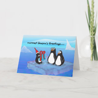 Tarjeta Festiva Pingüino, los saludos más cálidos de la temporada.