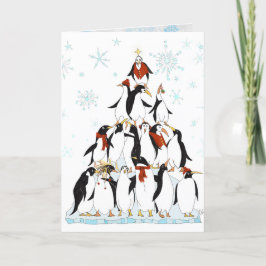 Tarjeta Festiva Pingüino Personalizado de vacaciones divertidas en