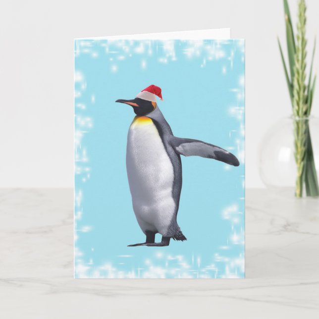 Tarjeta Festiva Pingüino rey Año nuevo 2 (Anverso)