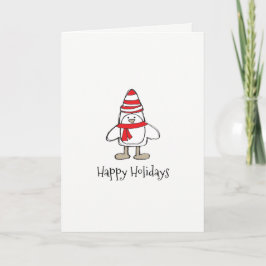 Tarjeta Festiva Pingüino simple (5" x 7"), env blanco estándar. In