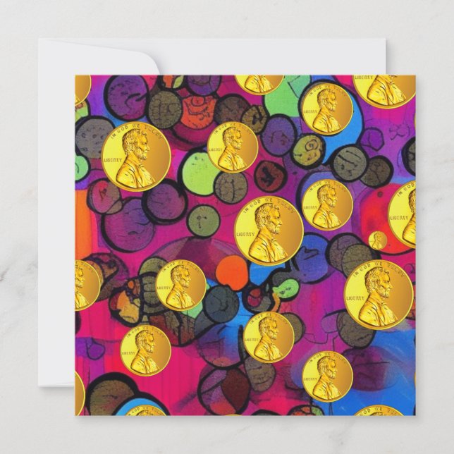 Tarjeta Festiva Pingüinos afortunados (Anverso)