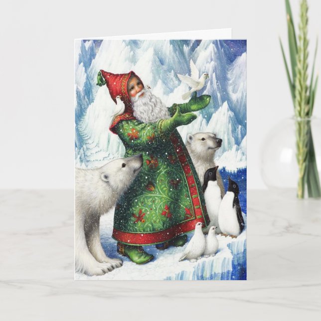 Tarjeta Festiva ¡Pingüinos del navidad! (Anverso)