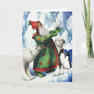 Tarjeta Festiva ¡Pingüinos del navidad!