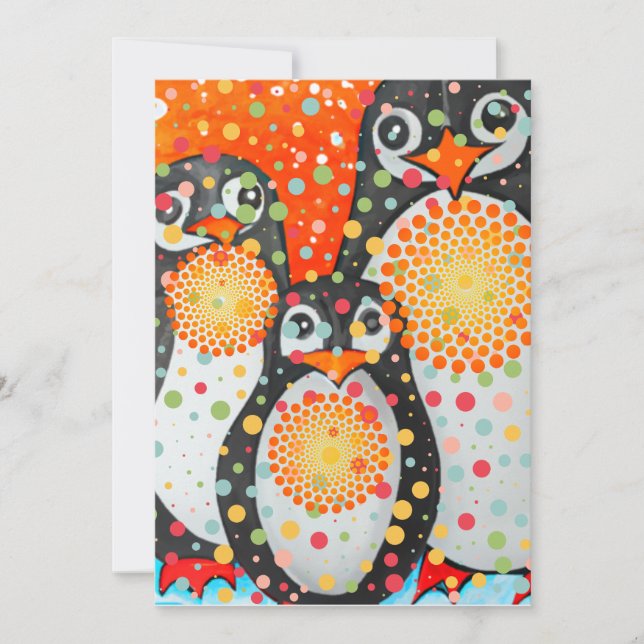 Tarjeta Festiva Pingüinos fantásticos (Anverso)