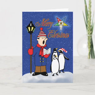 Tarjeta Festiva Pingüinos Navidades de OES