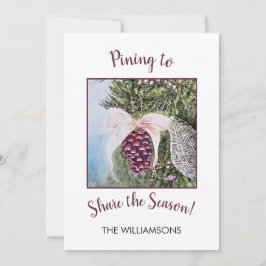 Tarjeta Festiva Pining para compartir la temporada de Navidades