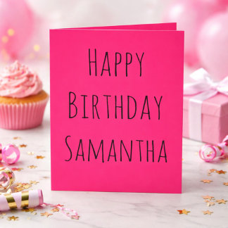 Tarjeta Festiva Pink and Black Happy Birday (Feliz cumpleaños a el