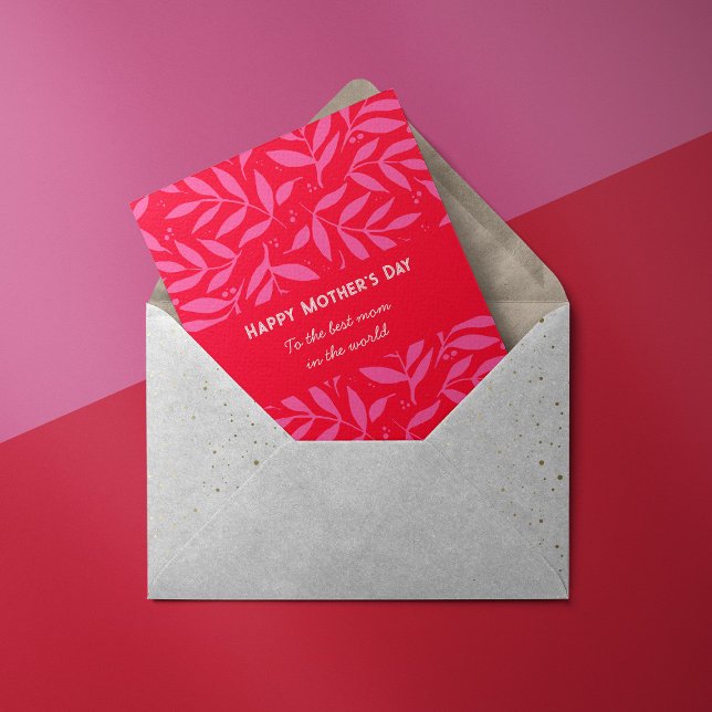 Tarjeta Festiva Pink and red foliage Mother's Day Card (Subido por el creador)