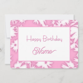 Tarjeta Festiva Pink Color Me Daisies Birthday Card