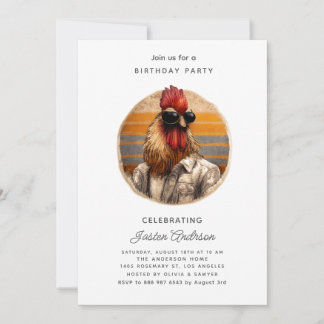 Tarjeta Festiva  Pink Flowers Birthday Party Invitation