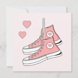 Tarjeta Festiva Pink Girly Sneakers