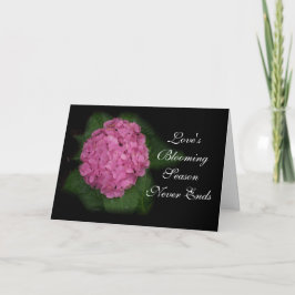 Tarjeta Festiva Pink Hydrangea Valentine