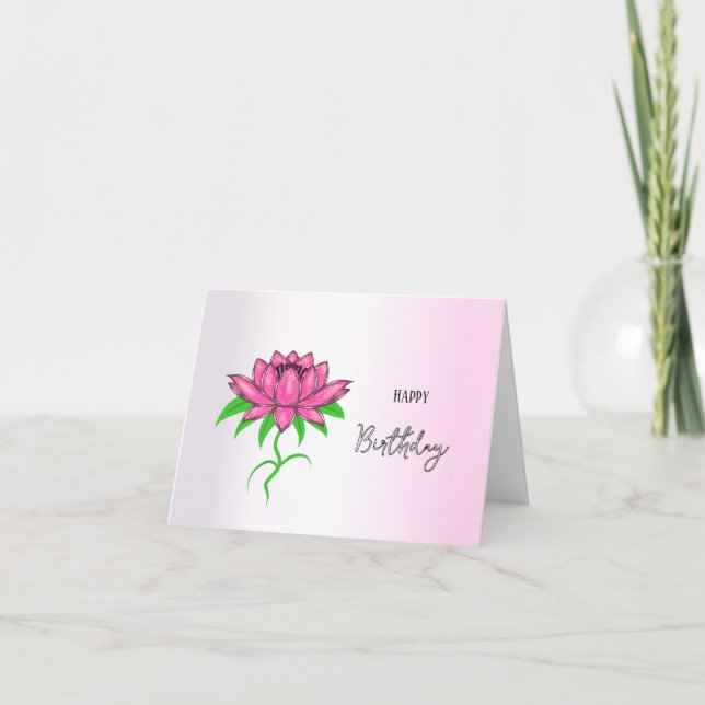 Tarjeta Festiva Pink lotus (Anverso)
