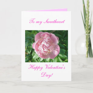 Tarjeta Festiva Pink Peony Happy Valentine Day Card