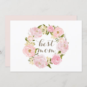 Tarjeta Festiva Pink Peony: Mejor Día de la Madre Feliz