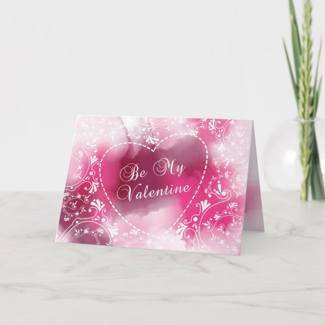 Tarjeta Festiva Pink Watercolor Valentine (Anverso)