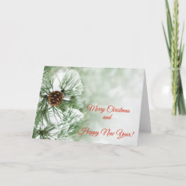 Tarjeta Festiva Pino cubierto de nieve