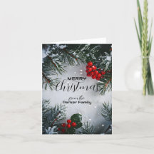 Pino cubierto de nieve, bayas de acebo, imagen no 