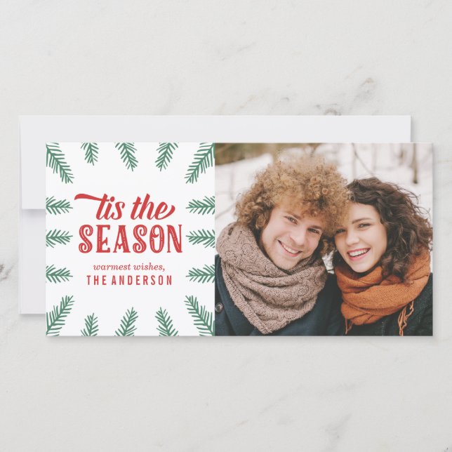 Tarjeta Festiva Pino de Invierno | Fiesta (Anverso)