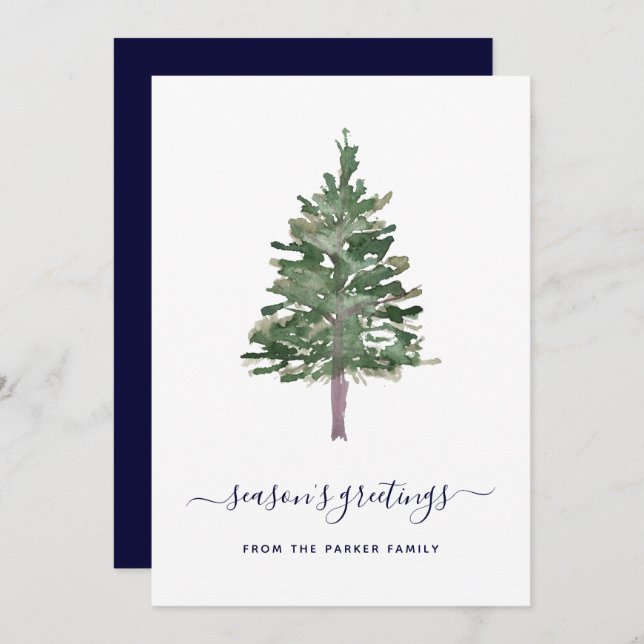 Tarjeta Festiva Pino simple (Anverso / Reverso)