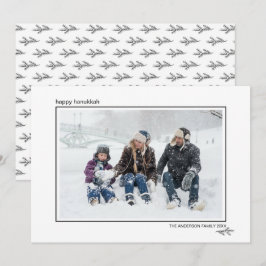 Tarjeta Festiva Pinos de Agujas Negras y Blancas Feliz Janucá Fami