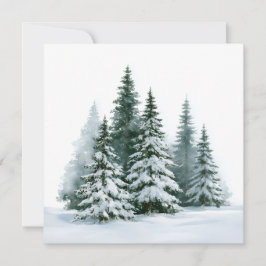 Tarjeta Festiva Pinos de Invierno
