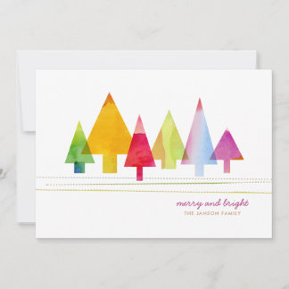 Tarjeta Festiva Pinos pintados