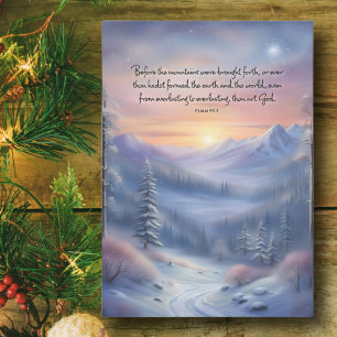Tarjeta Festiva Pintado paisajístico de las montañas Psalms Verse