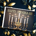Tarjeta Festiva Pintando Menorah Happy Hanukkah<br><div class="desc">Artículos con temática navideña diseñados por Umua. Impreso y enviado por Zazzle o sus afiliados.</div>