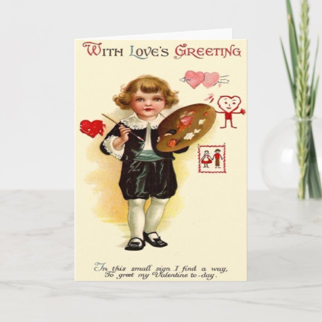 Tarjeta Festiva Pintorcita de San Valentín (Anverso)
