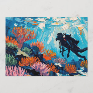 Tarjeta Festiva pintura al óleo Arte de buceo (#2)