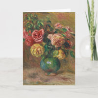 Pintura al óleo floral francesa vintage de Renoir