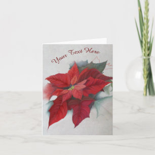 Tarjeta Festiva Pintura de aceite de los Navidades de Poinsettia